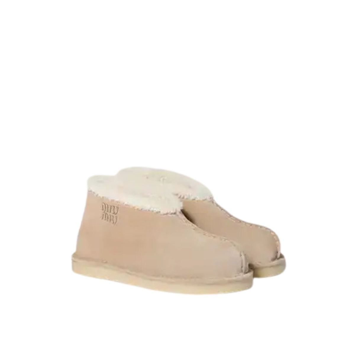suede and shearling slip-on booties