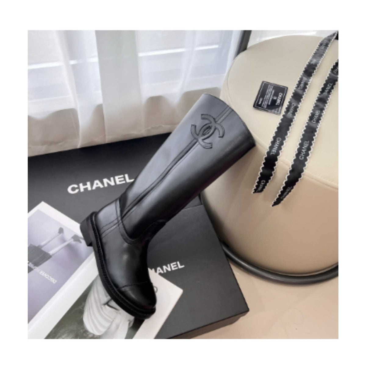 Chanel Leather boots- black