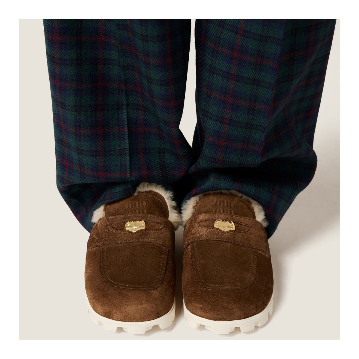 Suede mules- dark brown