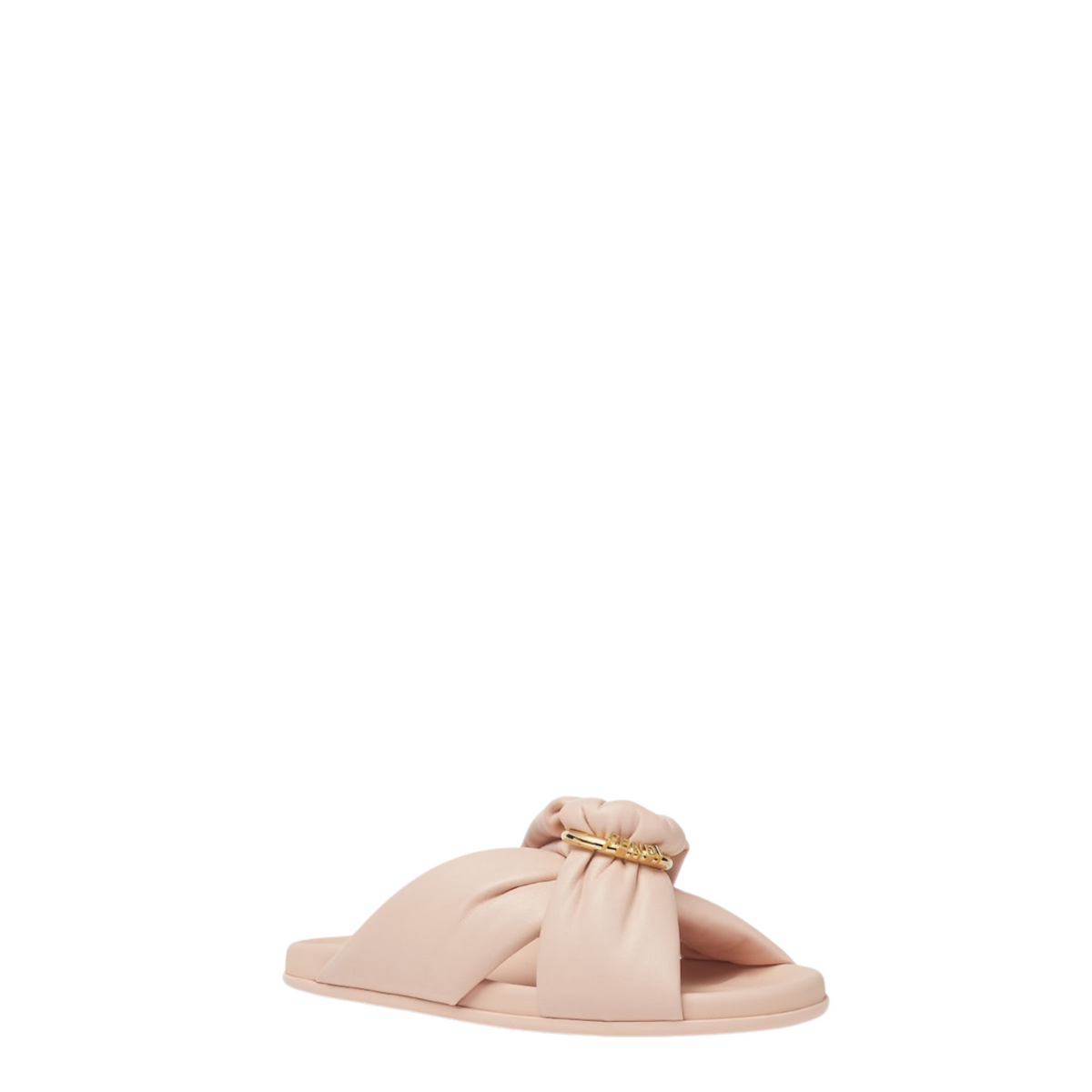 Pink leather slides