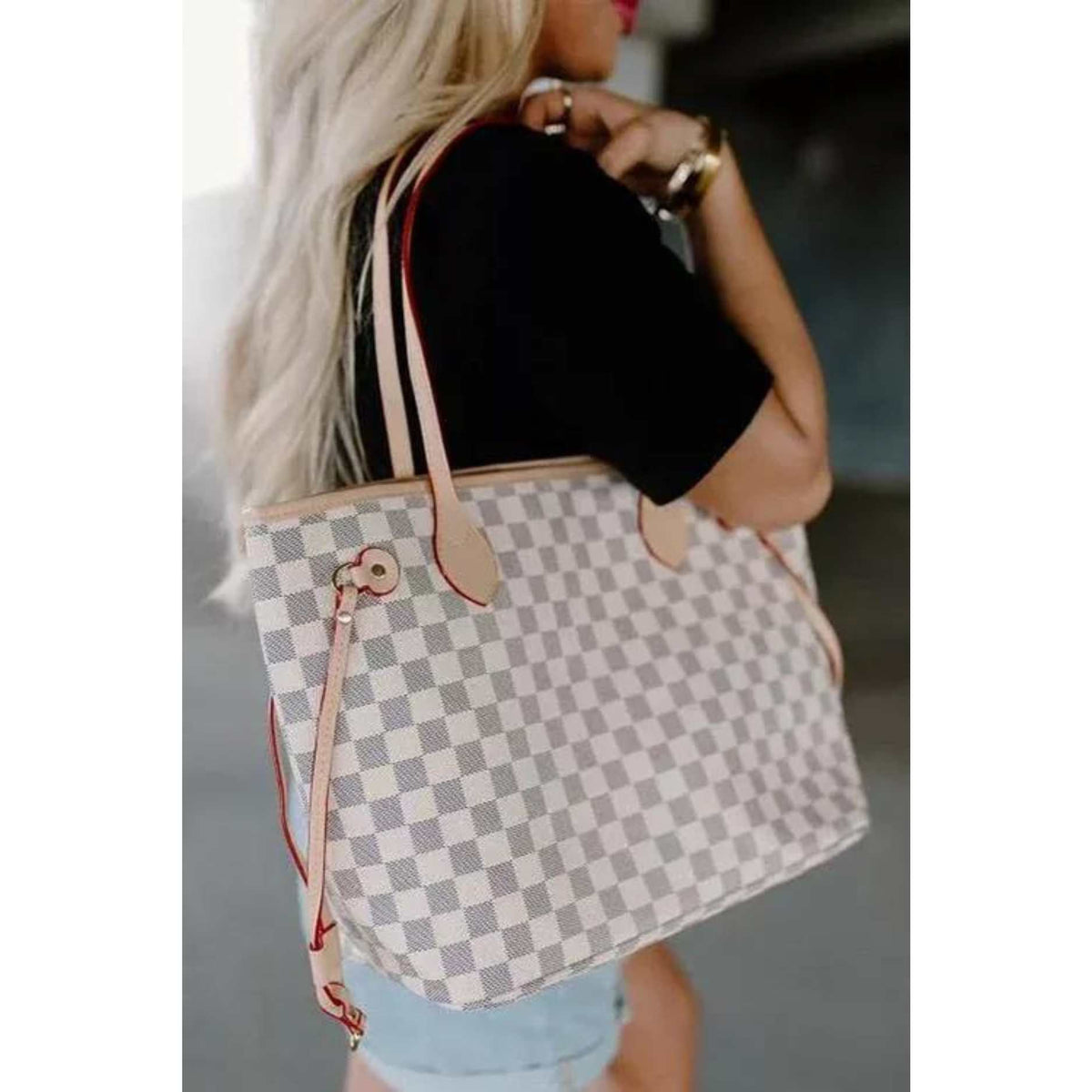 Never Full MM Damier Azur Beige