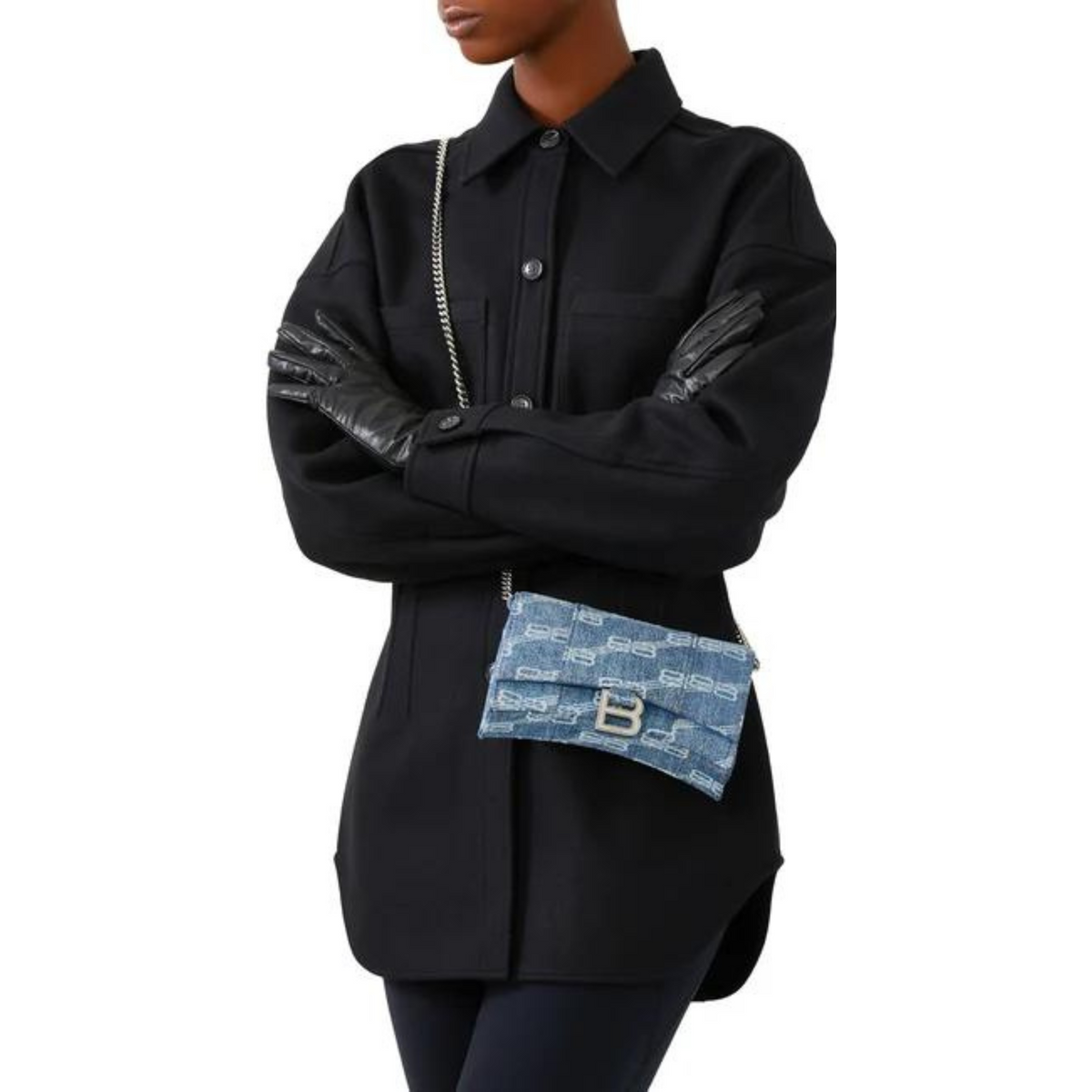 HOURGLASS Denim Wallet On Chain