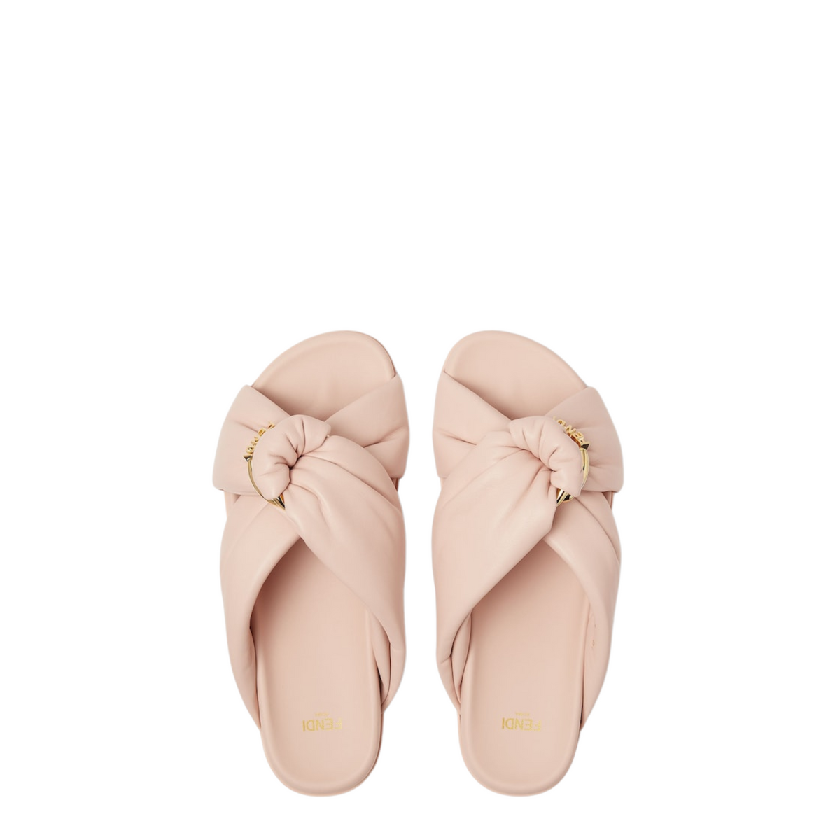 Pink leather slides