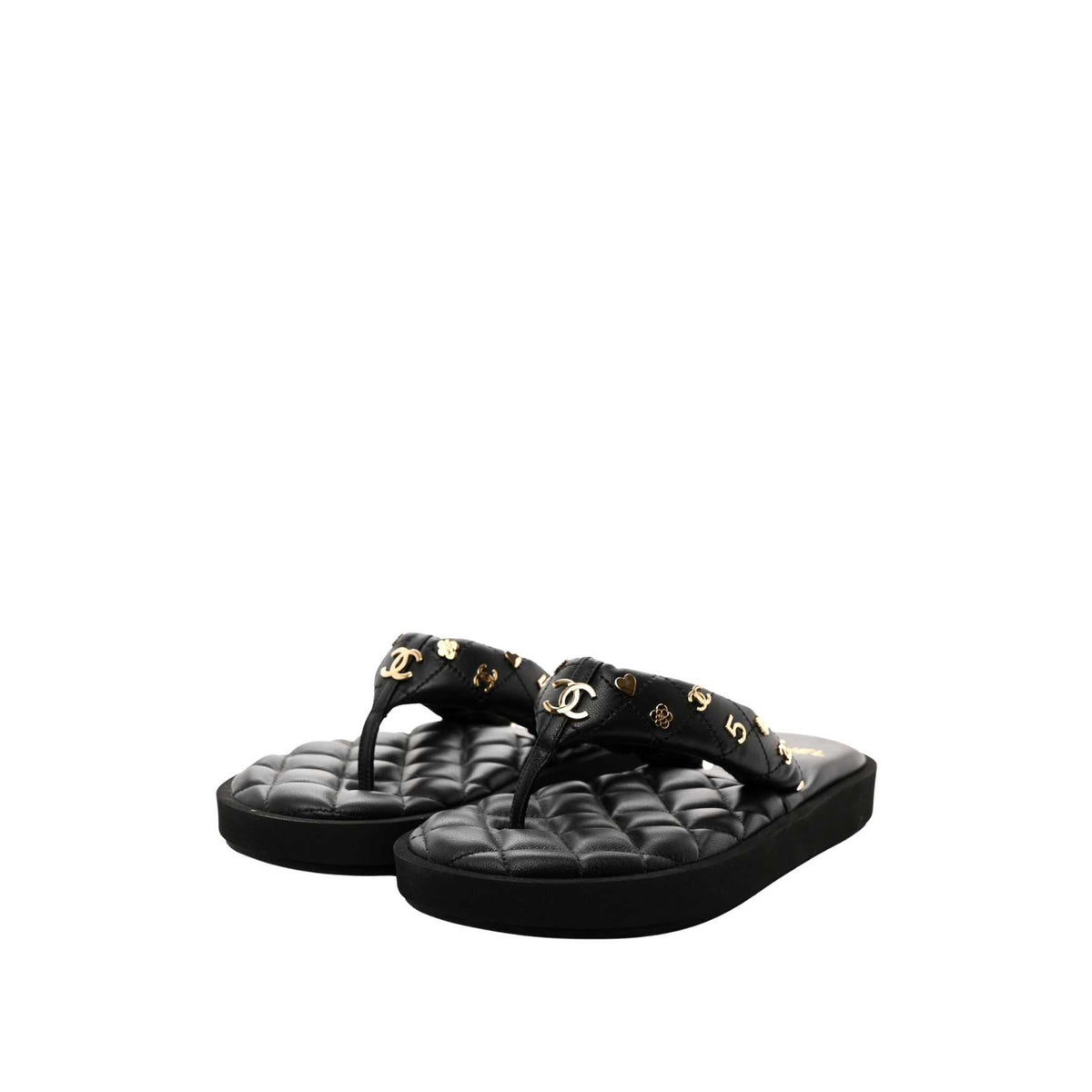 Charms Thong Sandals – black