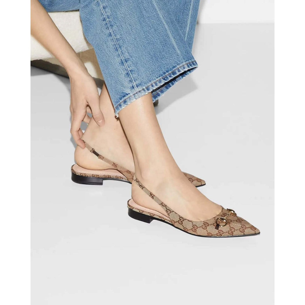 Horsebit slingback ballet flat