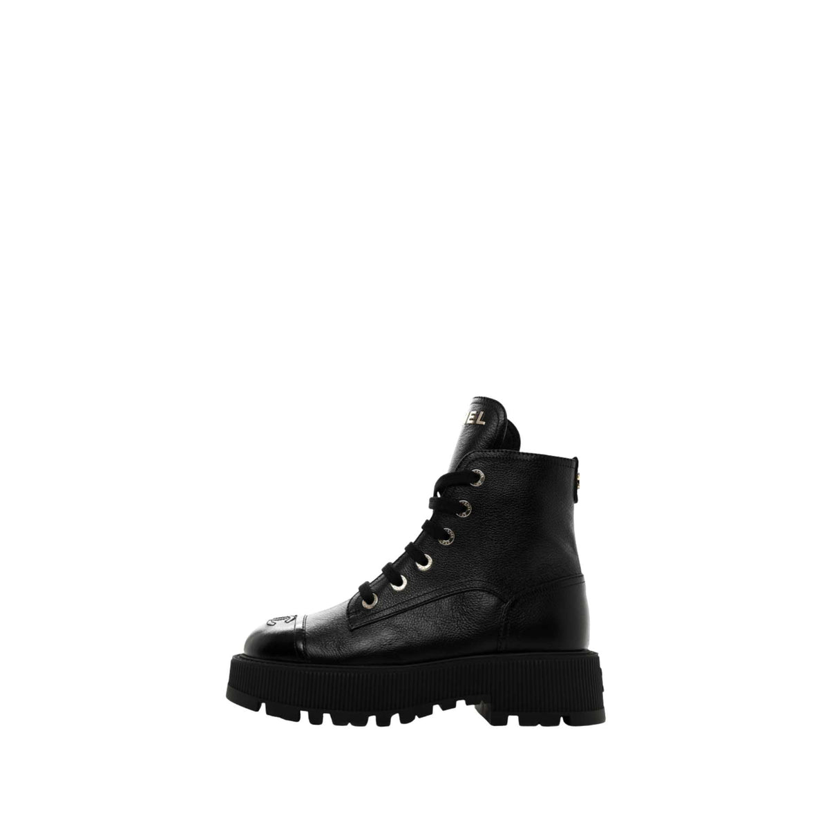 Chanel Black Combat Boots