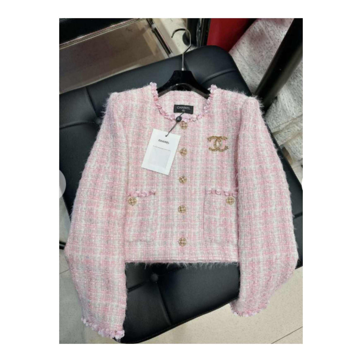 Tweed jacket Chanel Pink