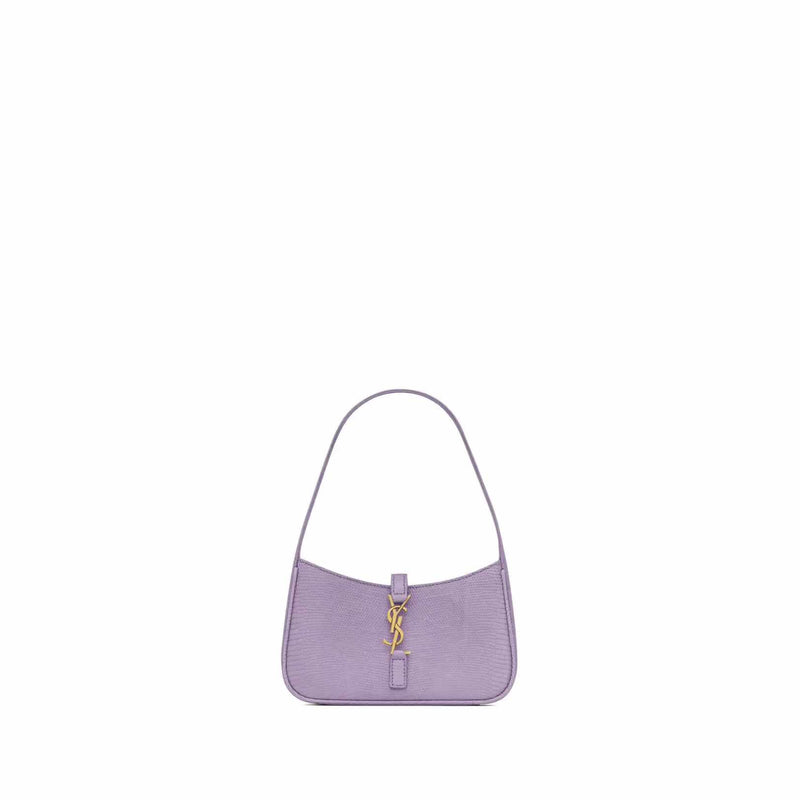 le 5 à ysl plaque bag purple