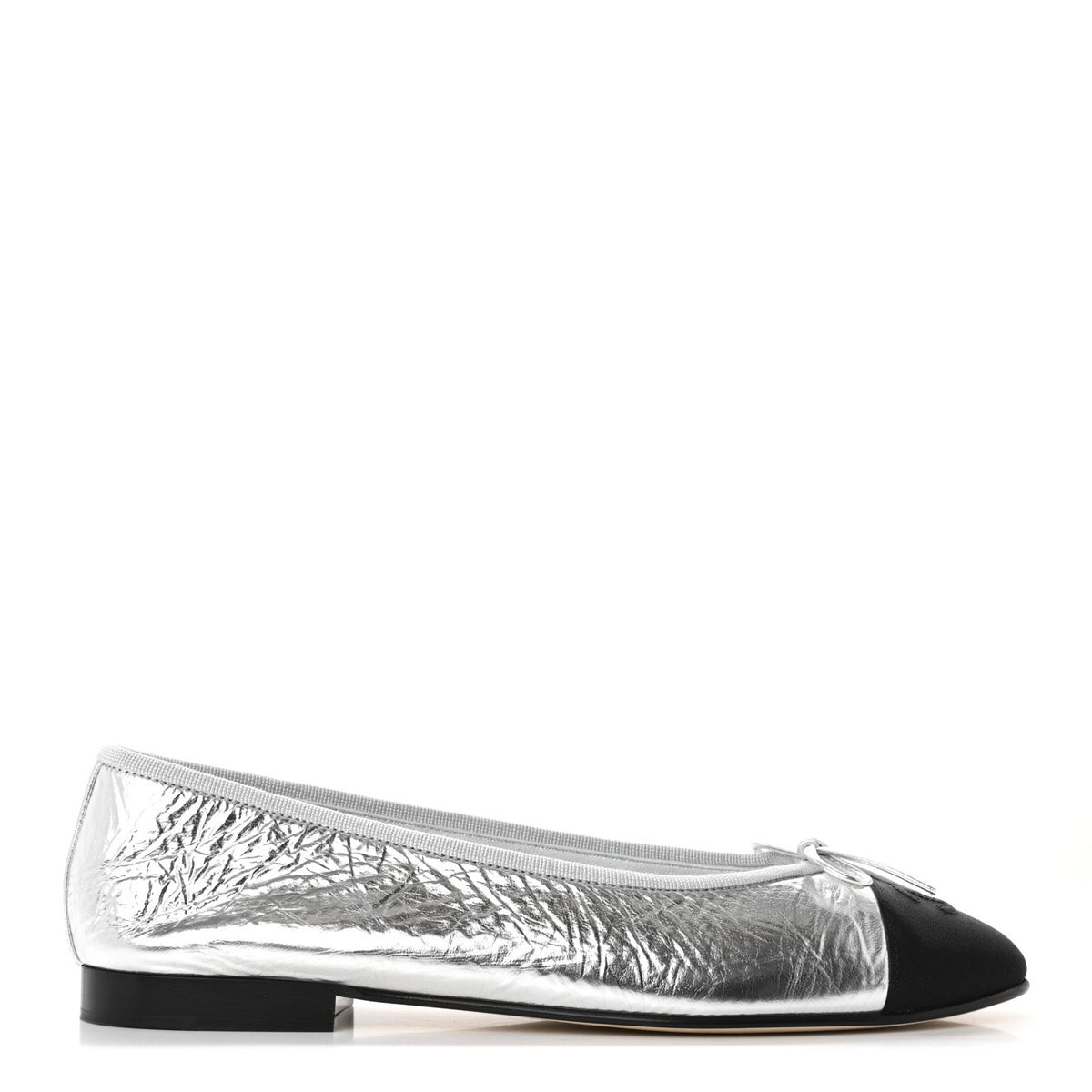 Chanel Metallic Silver Ballet Flat