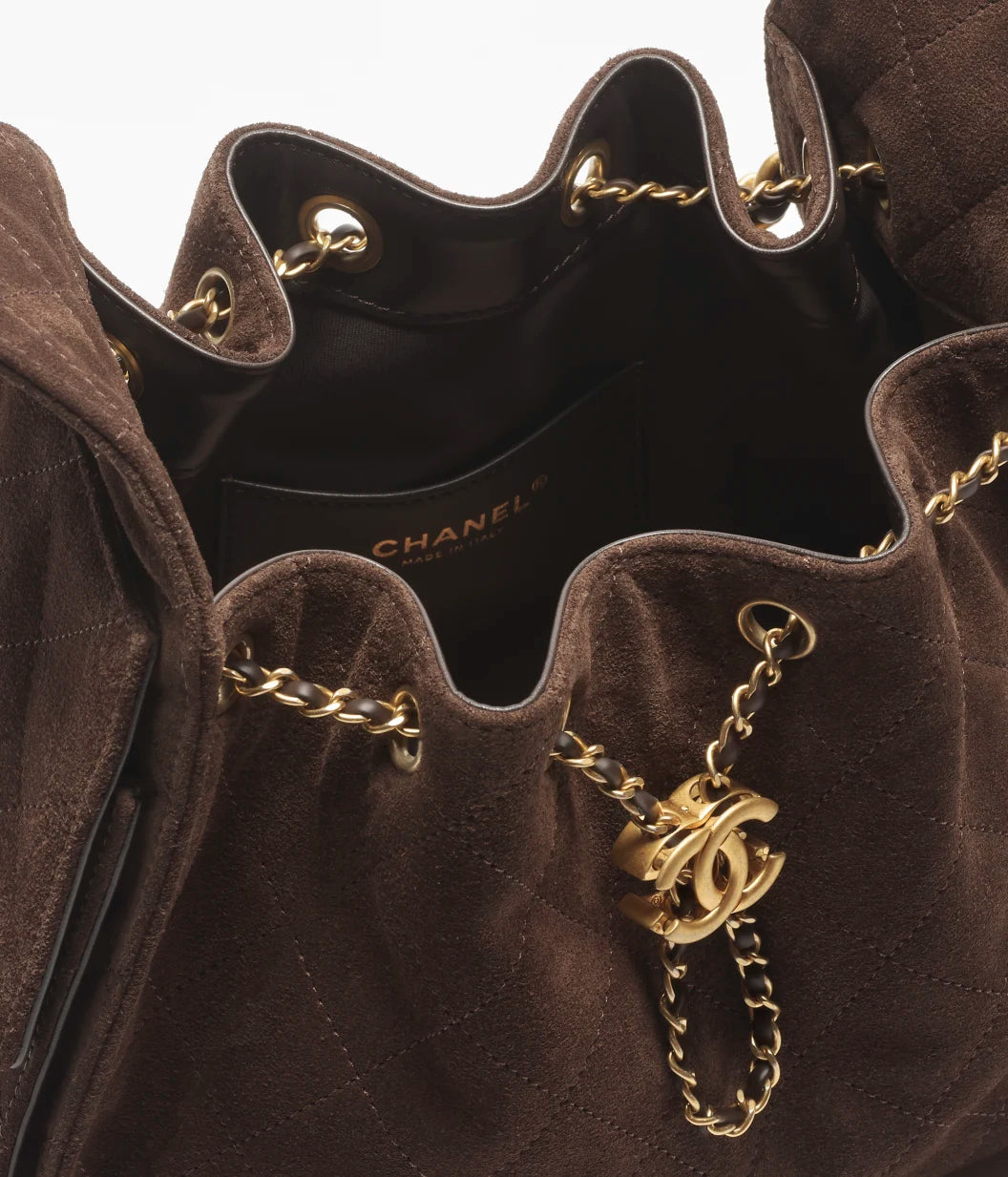 Chanel Small 25 Hobo Bag Brown Suede