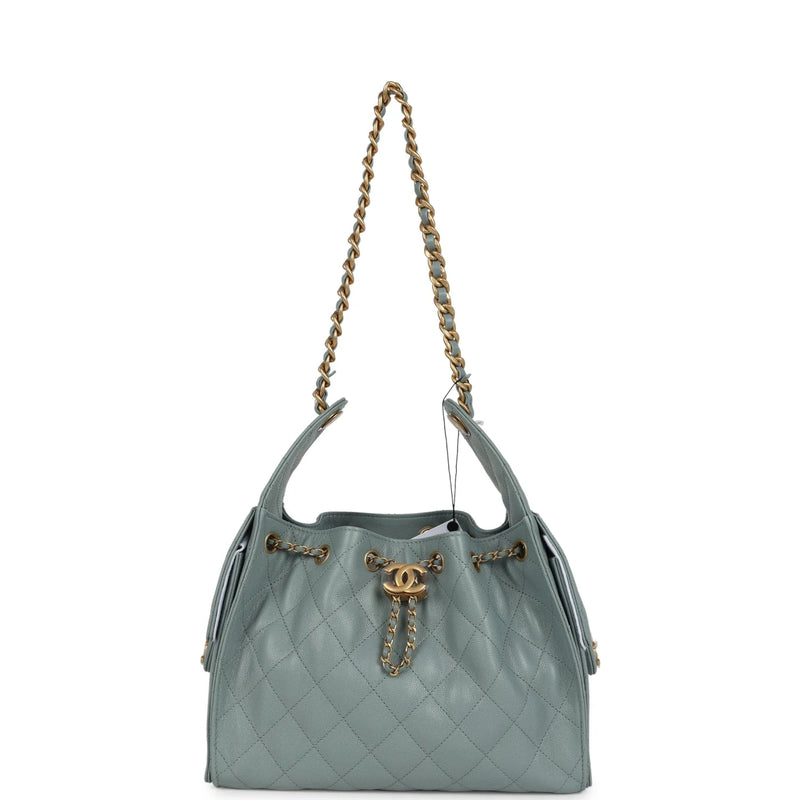 Chanel Small 25 Hobo Bag Green Caviar