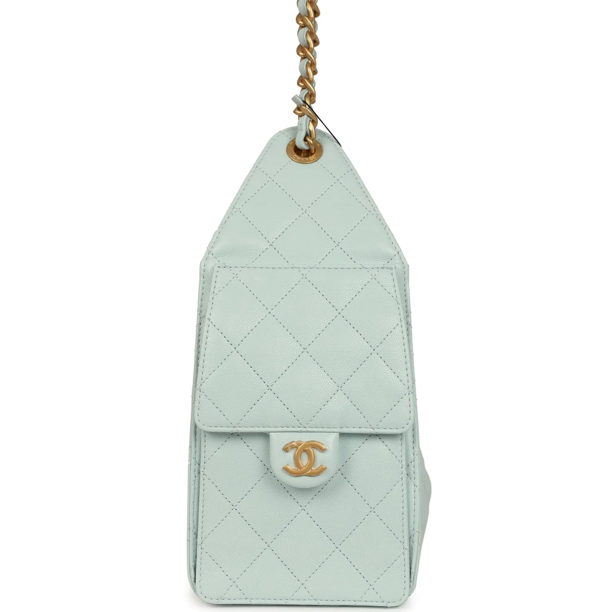 Chanel Small 25 Hobo Bag Light Blue Caviar