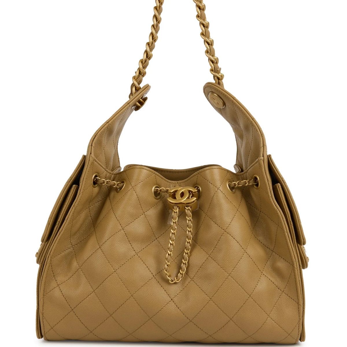 Chanel Small 25 Hobo Bag Dark Beige Caviar