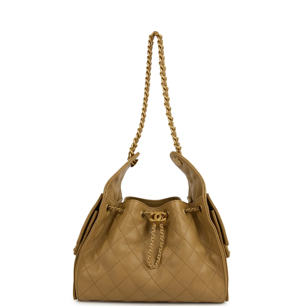 Chanel Small 25 Hobo Bag Dark Beige Caviar