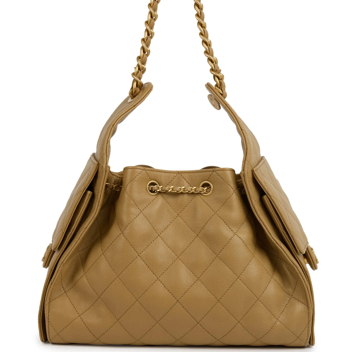 Chanel Small 25 Hobo Bag Dark Beige Caviar