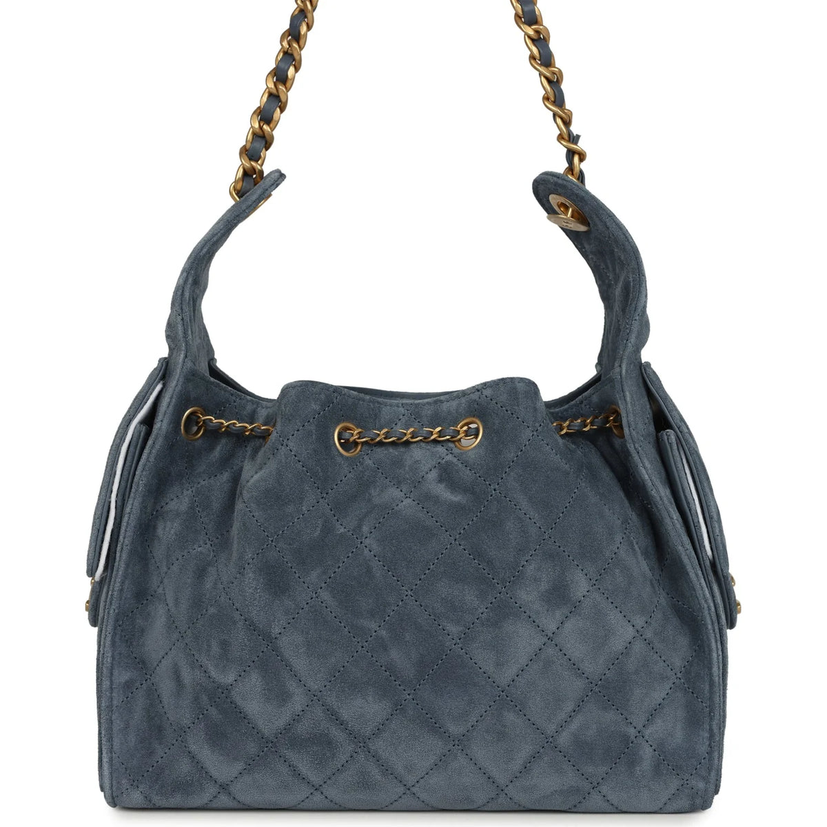 Chanel Small 25 Hobo Bag Blue Suede