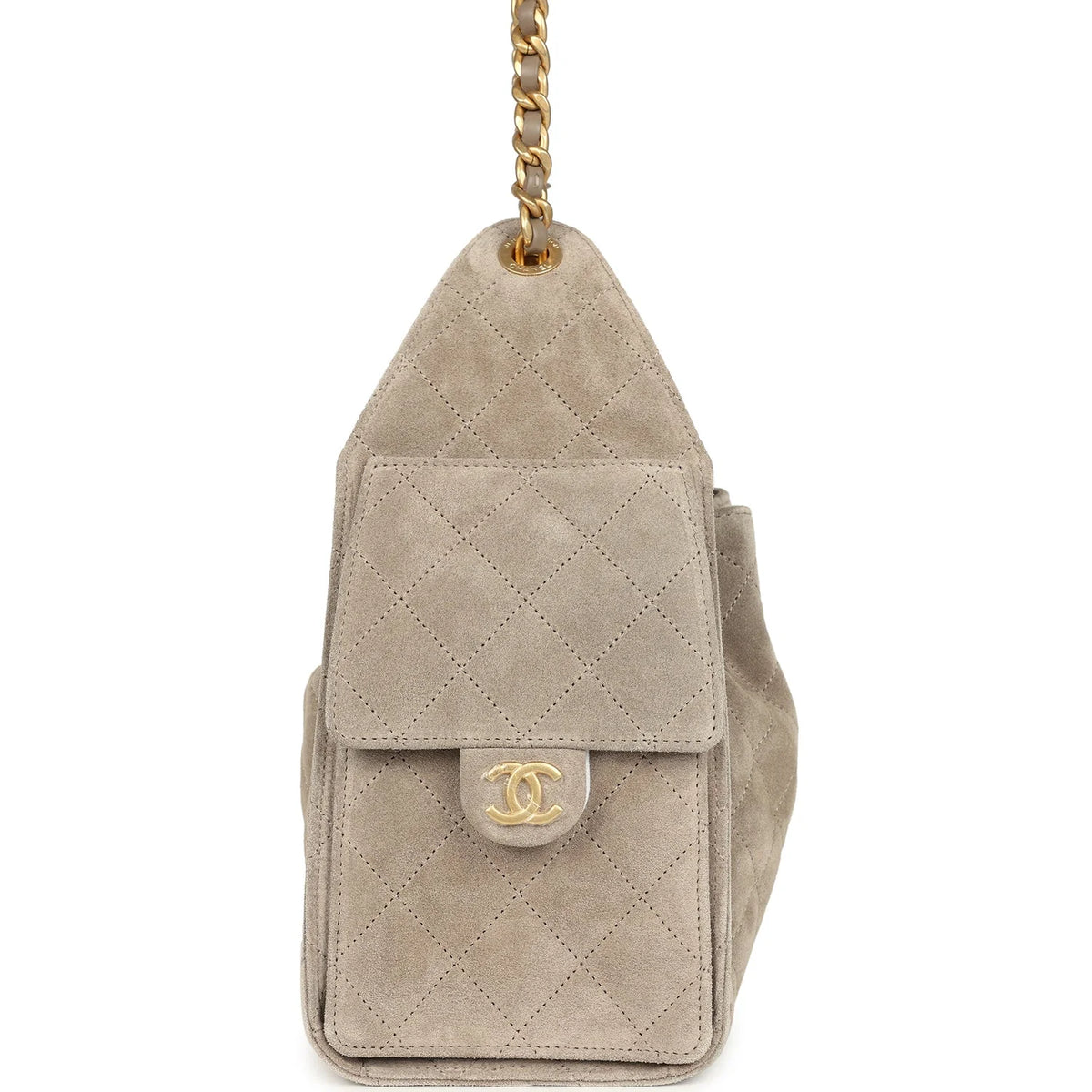 Chanel Small 25 Hobo Bag Dark Grey Suede