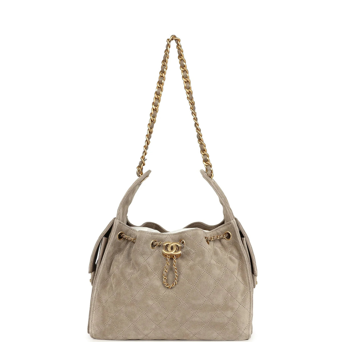 Chanel Small 25 Hobo Bag Dark Grey Suede