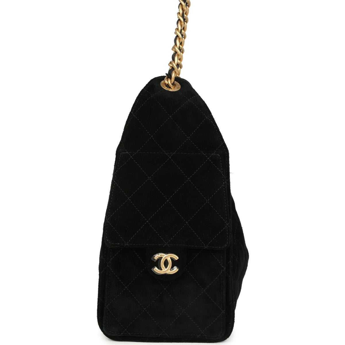 Chanel Small 25 Hobo Bag Black Suede