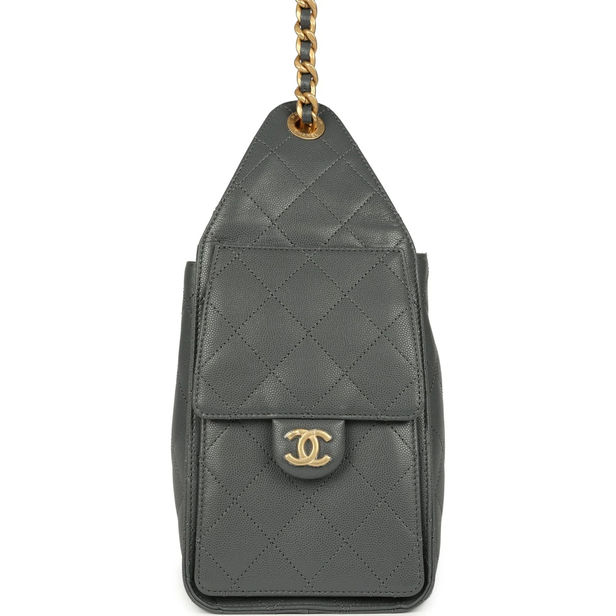 Chanel Small 25 Hobo Bag Dark Grey Caviar