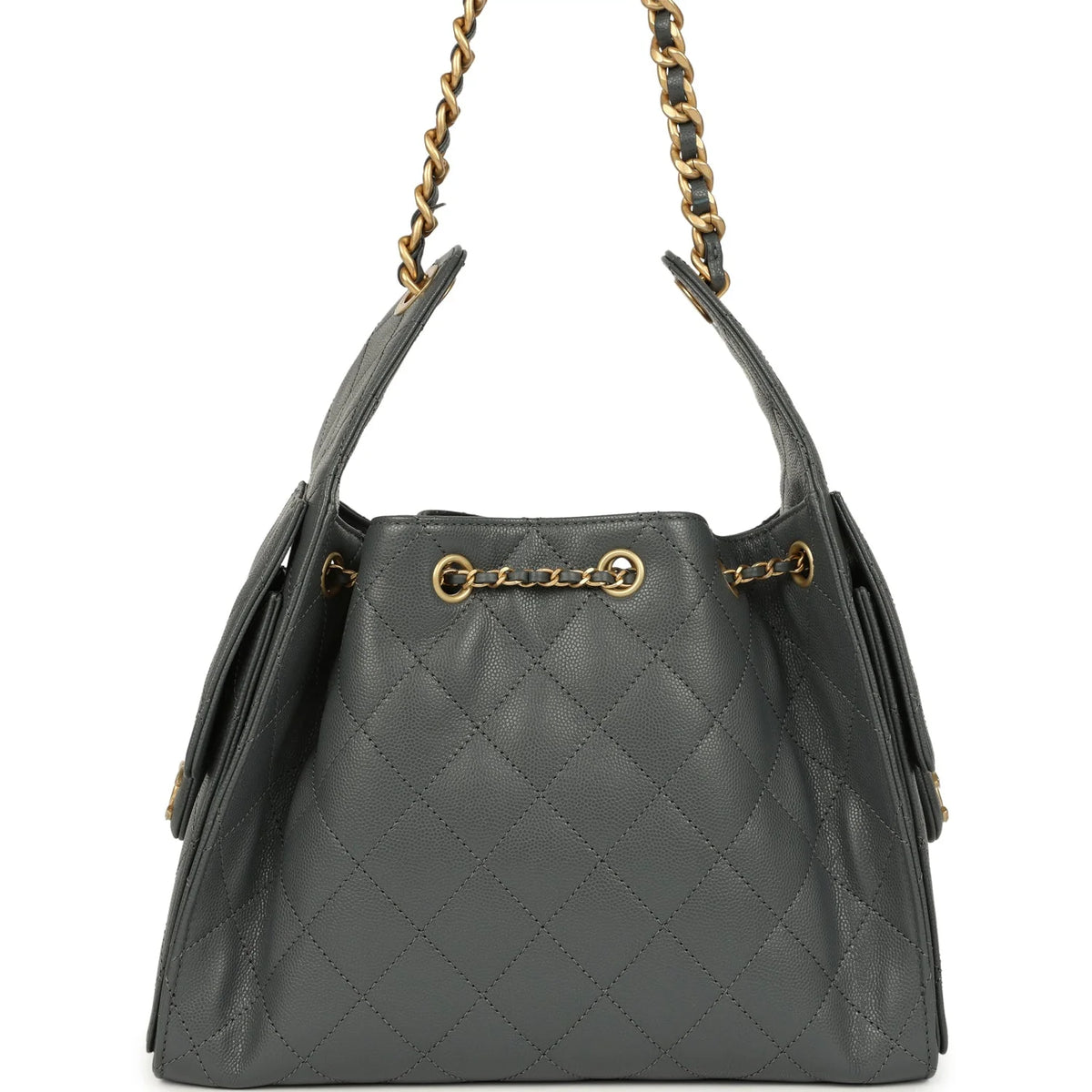 Chanel Small 25 Hobo Bag Dark Grey Caviar