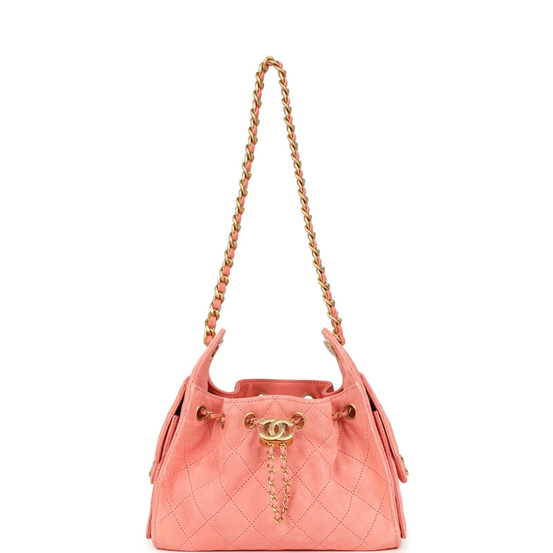 Chanel Mini 25 Hobo Bag Pink Suede