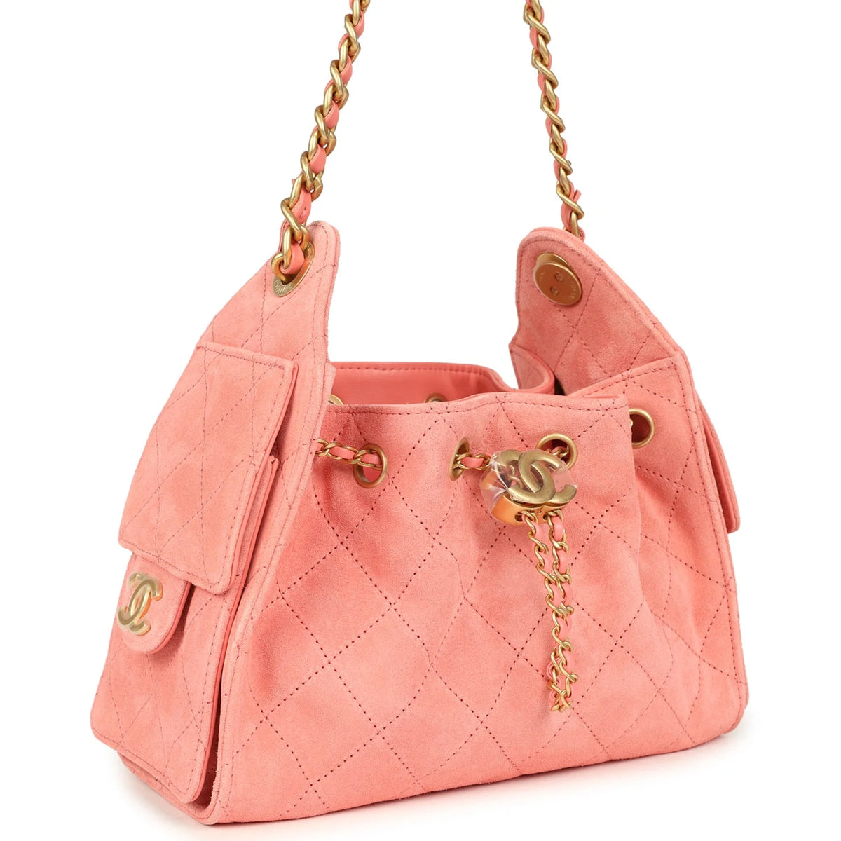 Chanel Mini 25 Hobo Bag Pink Suede