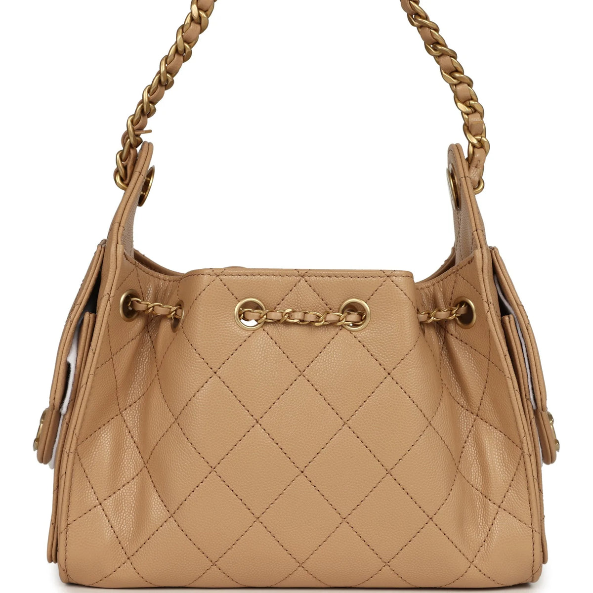 Chanel Mini 25 Hobo Bag Beige Caviar