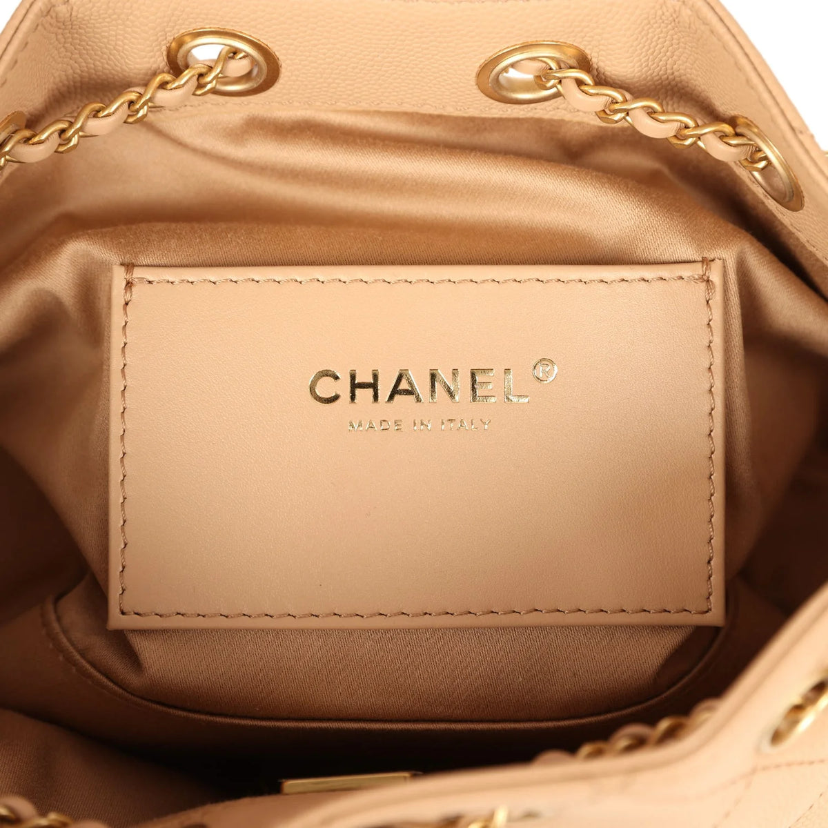 Chanel Mini 25 Hobo Bag Beige Caviar