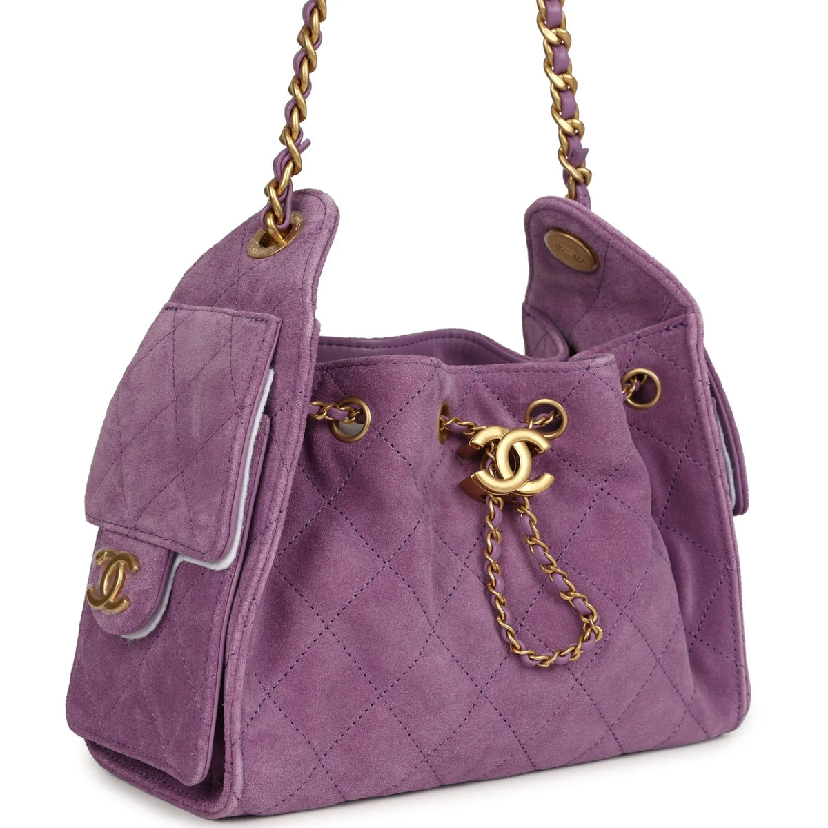 Chanel Mini 25 Hobo Bag Purple Suede