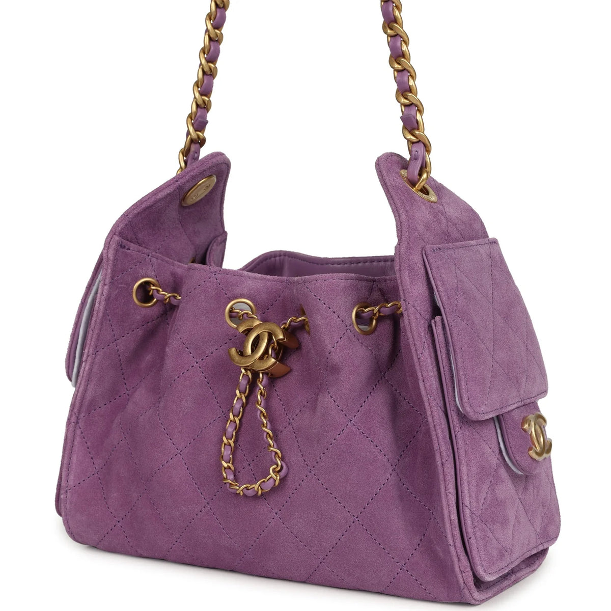 Chanel Mini 25 Hobo Bag Purple Suede