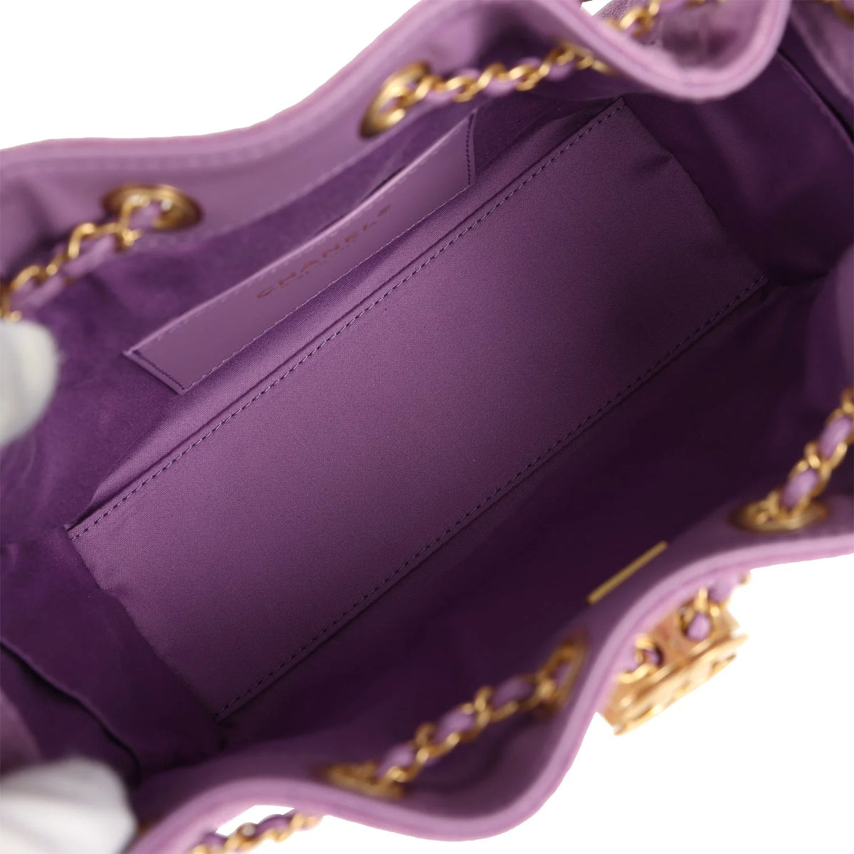 Chanel Mini 25 Hobo Bag Purple Suede