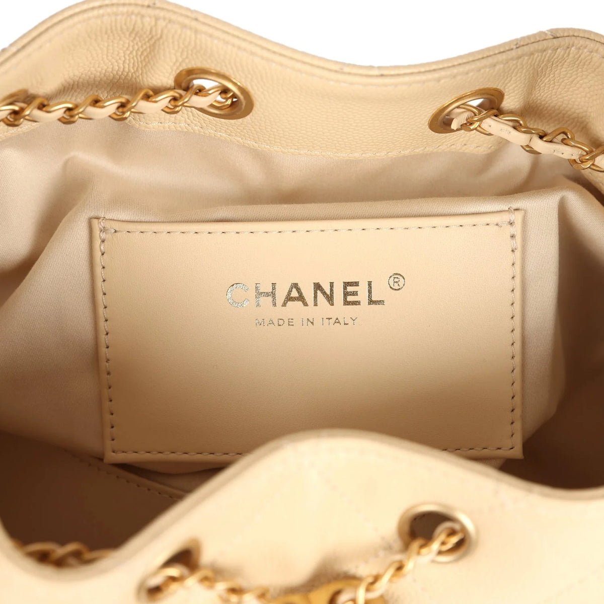 Chanel Small 25 Hobo Bag Light Beige Caviar