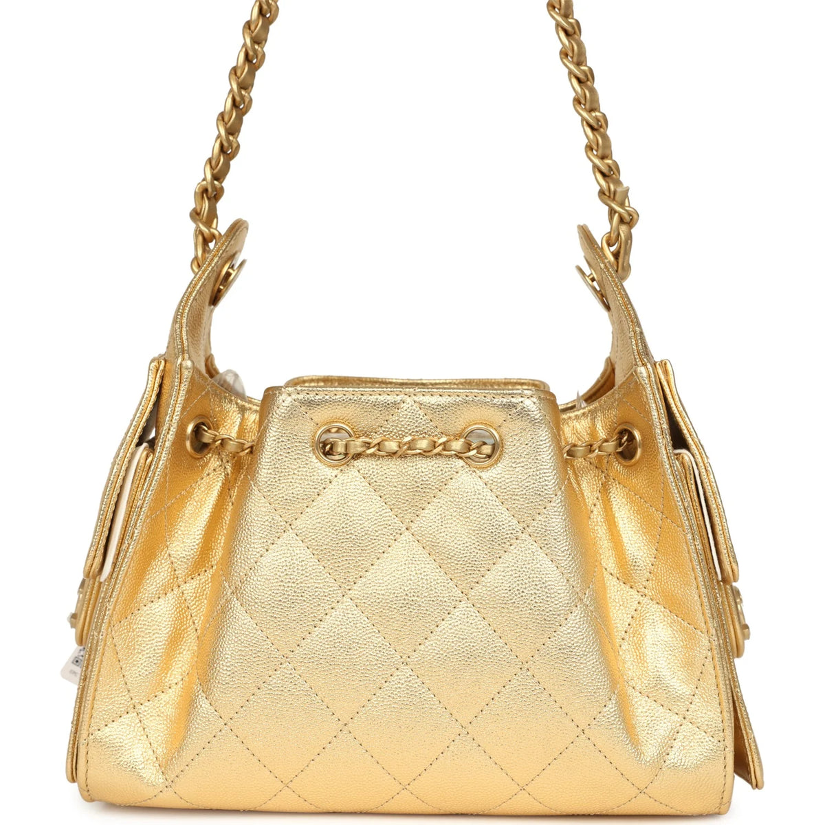 Chanel Mini 25 Hobo Bag Metallic Gold Caviar