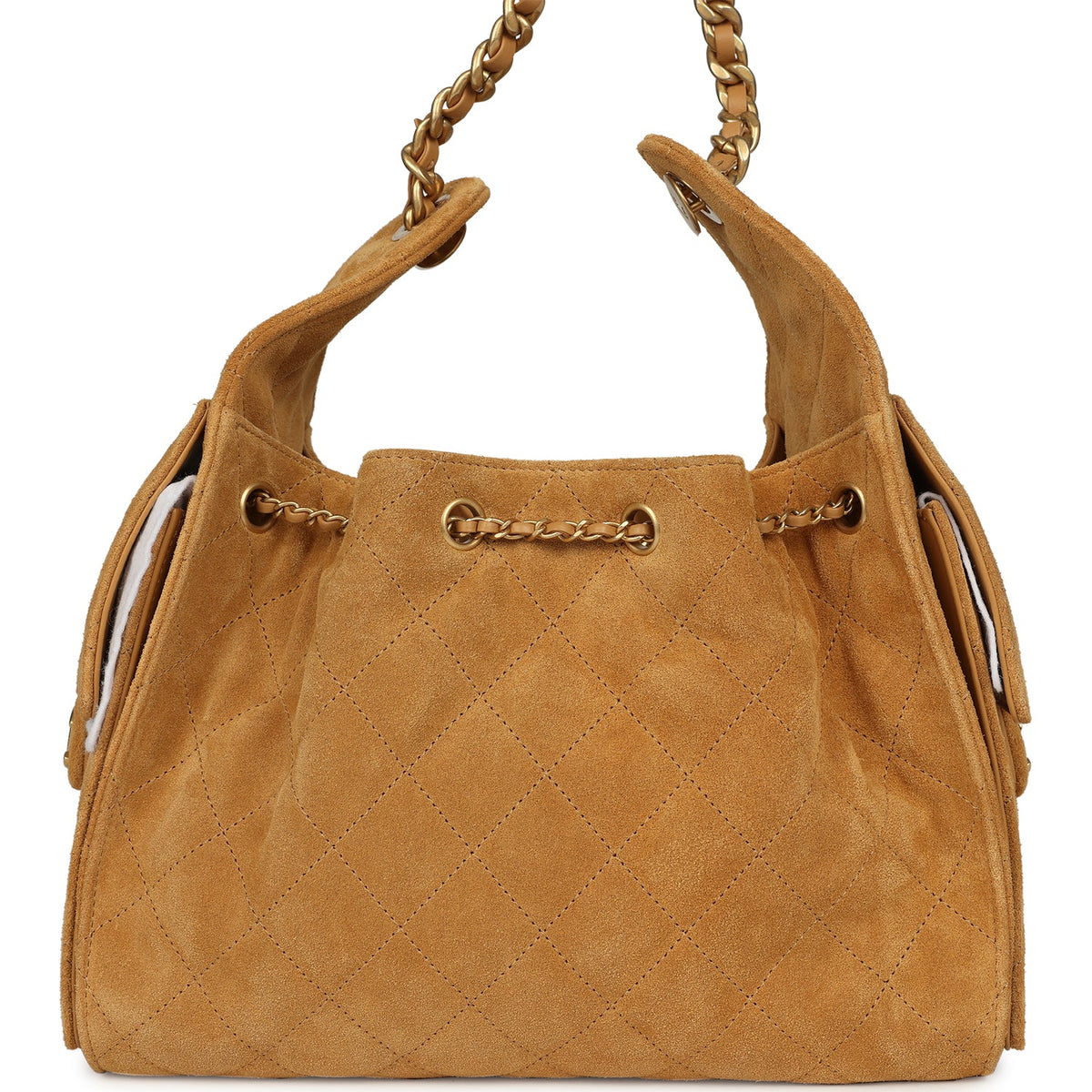 Chanel Small 25 Hobo Bag Tan Suede