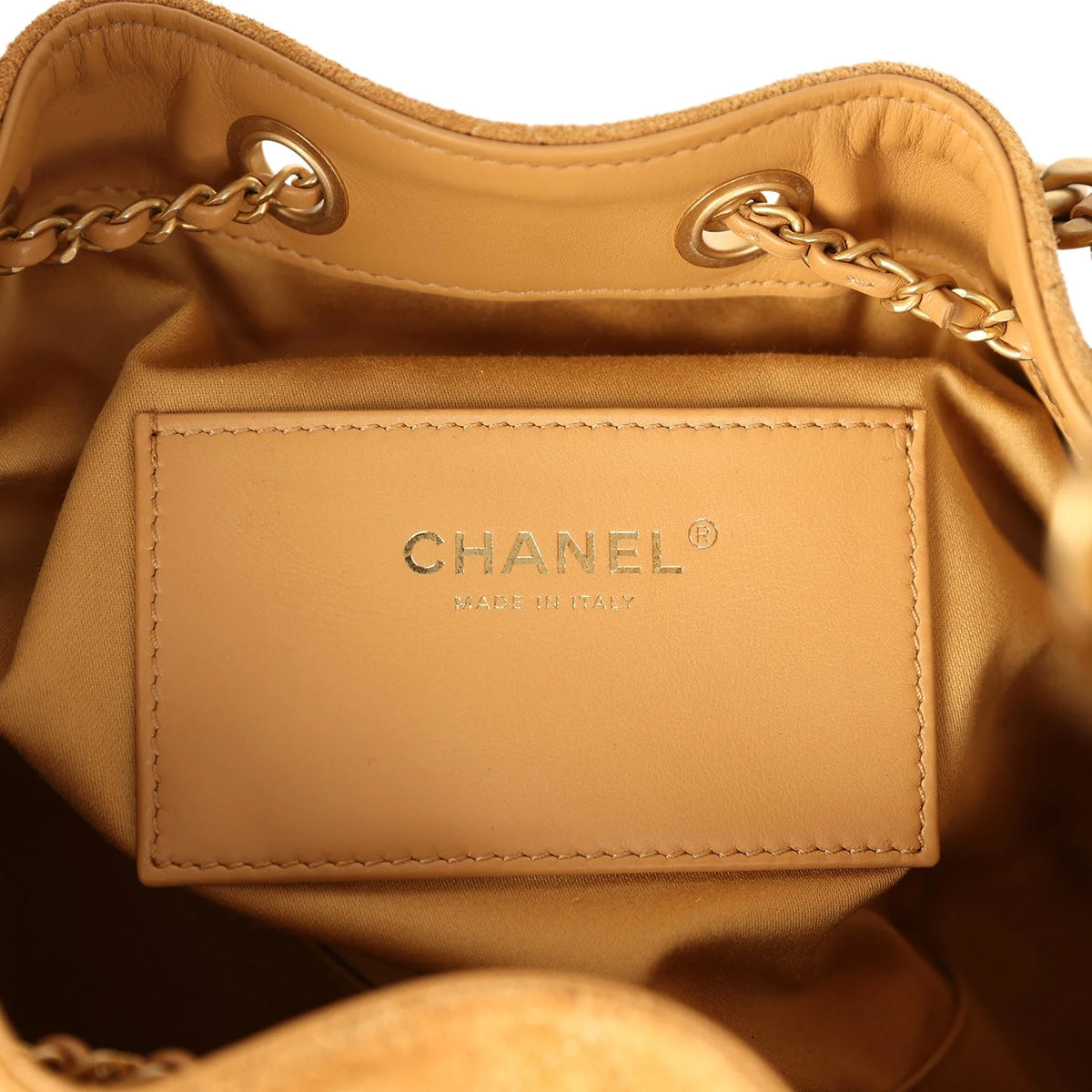 Chanel Small 25 Hobo Bag Tan Suede