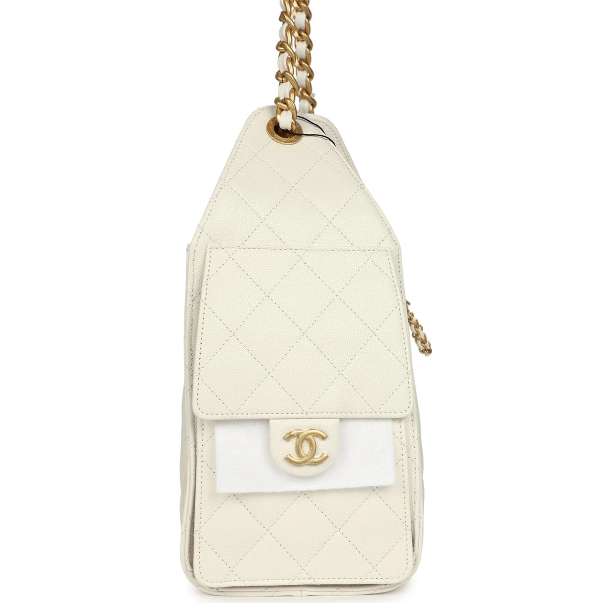 Chanel Small 25 Hobo Bag White Caviar
