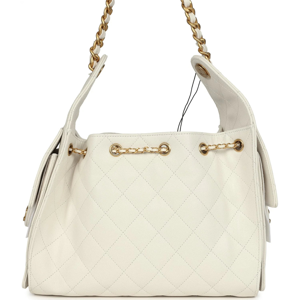 Chanel Small 25 Hobo Bag White Caviar