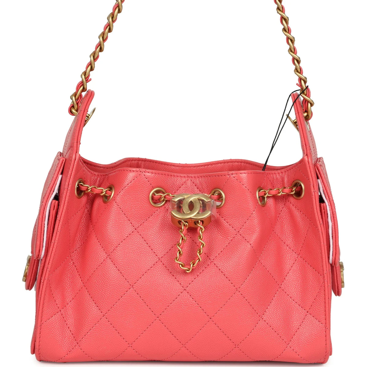 Chanel Mini 25 Hobo Bag Coral Pink Caviar