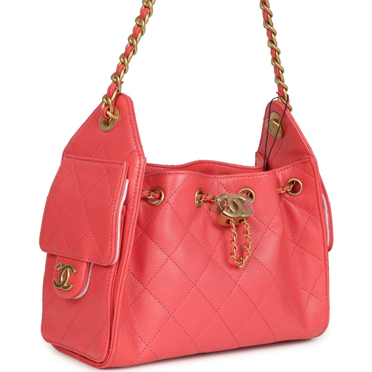 Chanel Mini 25 Hobo Bag Coral Pink Caviar