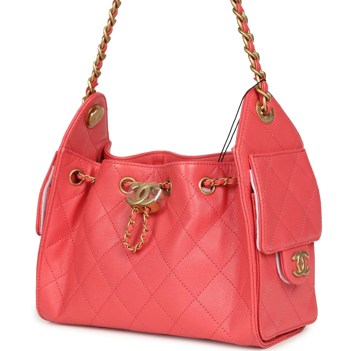 Chanel Mini 25 Hobo Bag Coral Pink Caviar