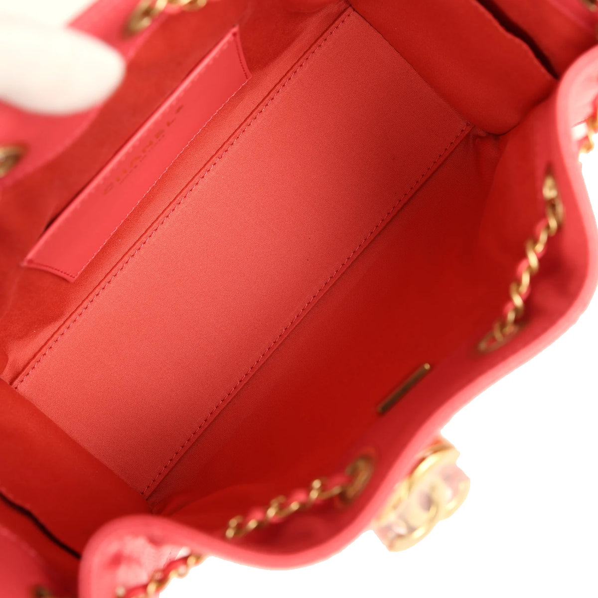 Chanel Mini 25 Hobo Bag Coral Pink Caviar