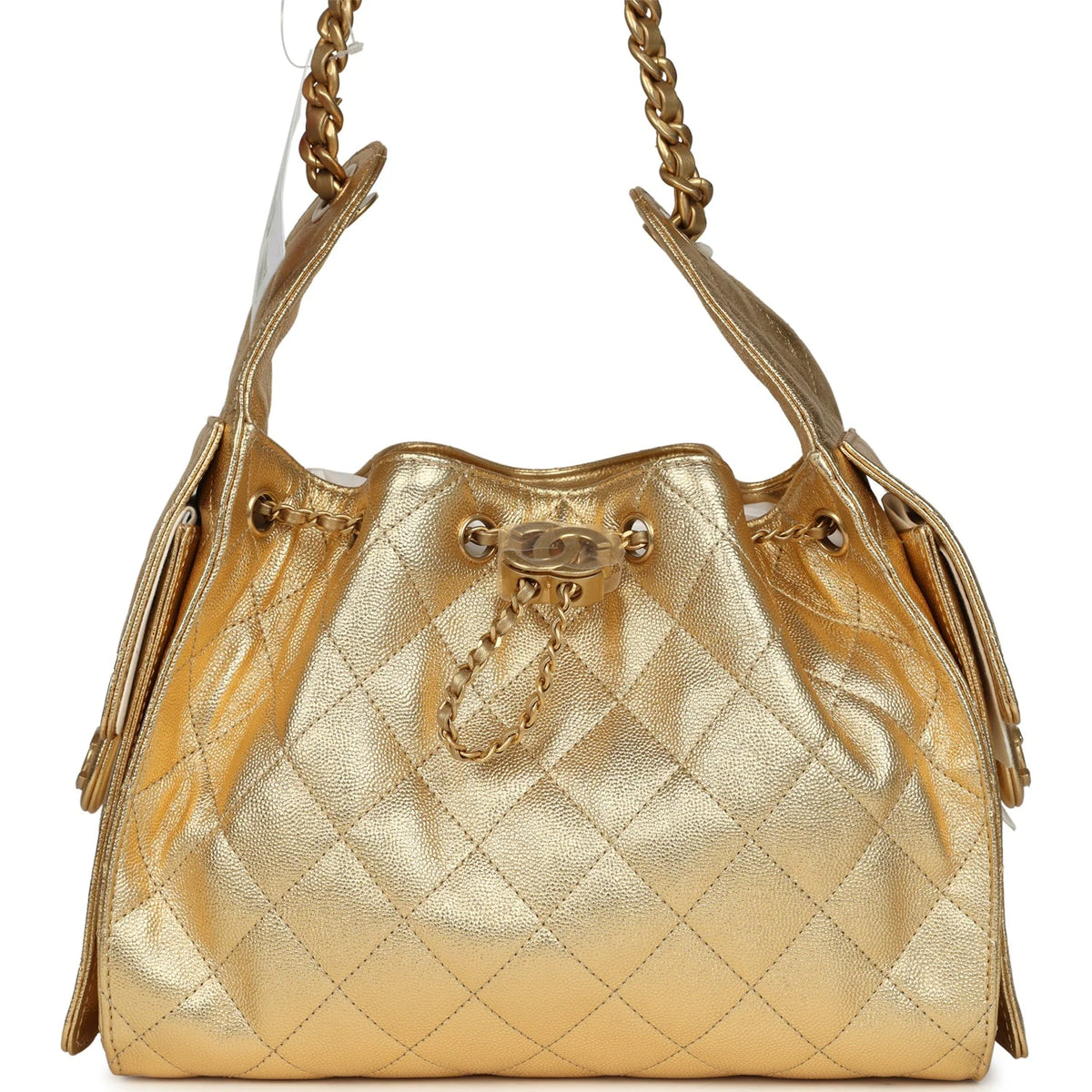 Chanel Small 25 Hobo Bag Metallic Gold Caviar