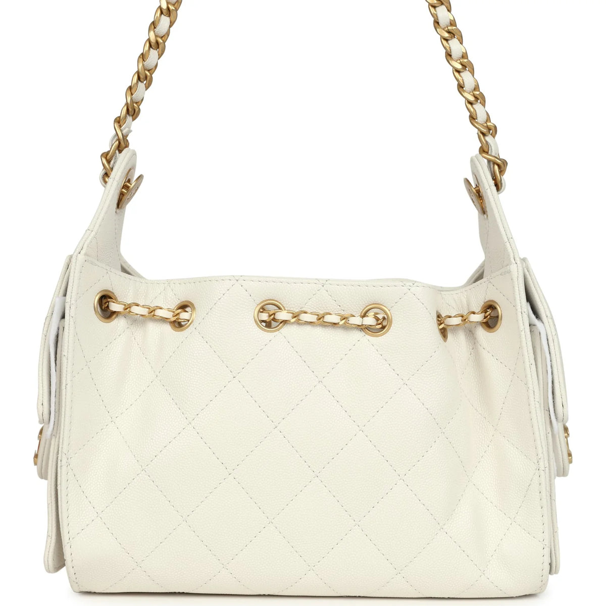 Chanel Mini 25 Hobo Bag White Caviar