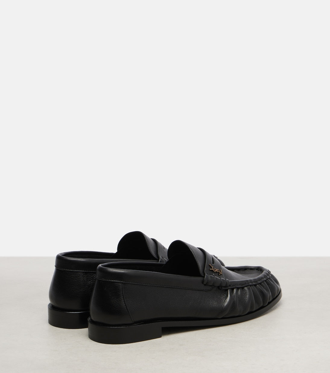 Saint Laurent Le Loafer Leather Penny Loafers – Black