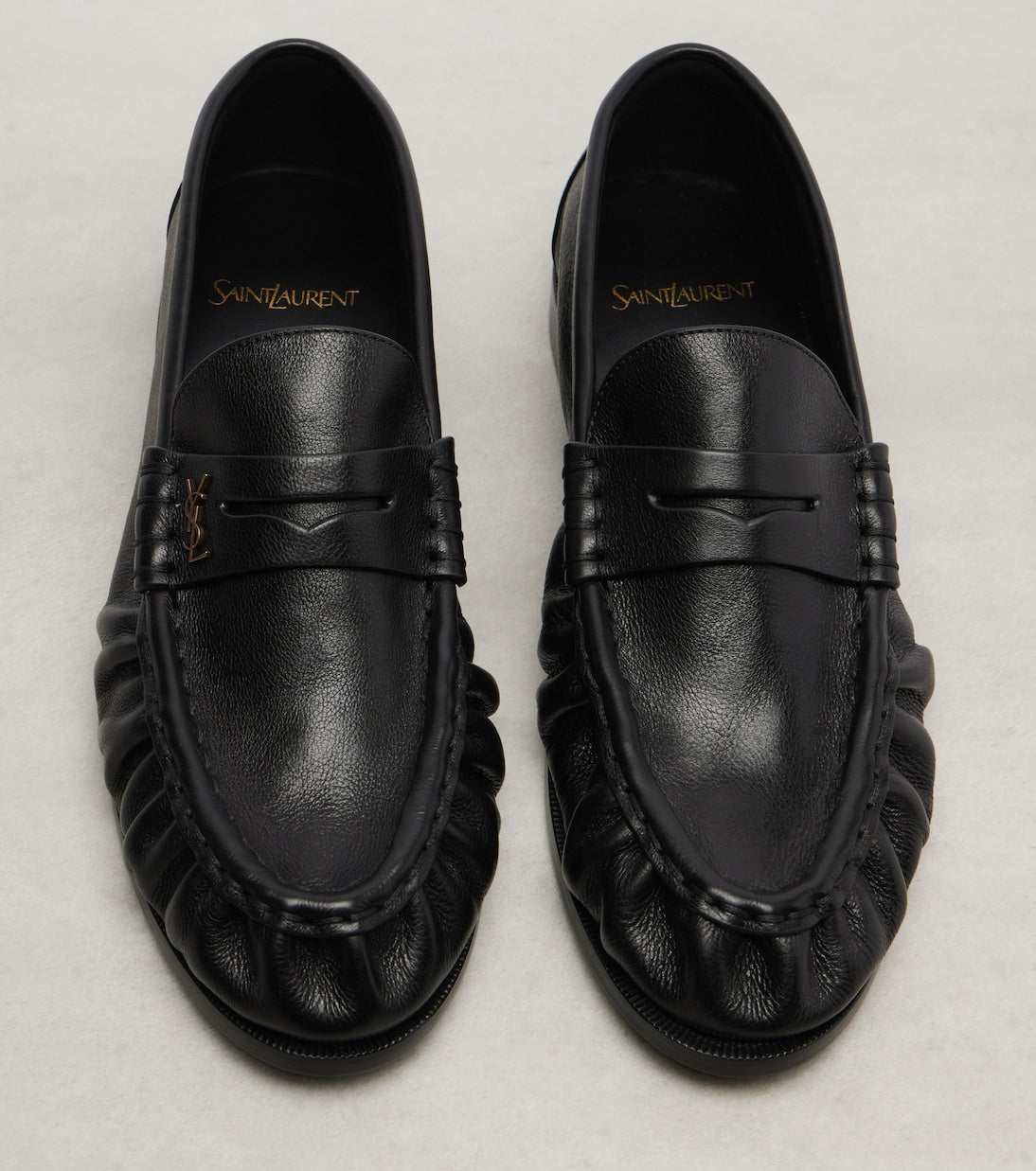Saint Laurent Le Loafer Leather Penny Loafers – Black