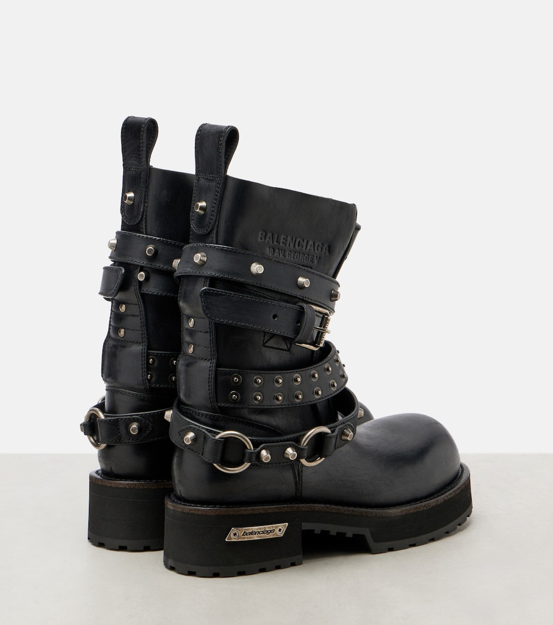 Balenciaga Venom City Leather Biker Boots – Black