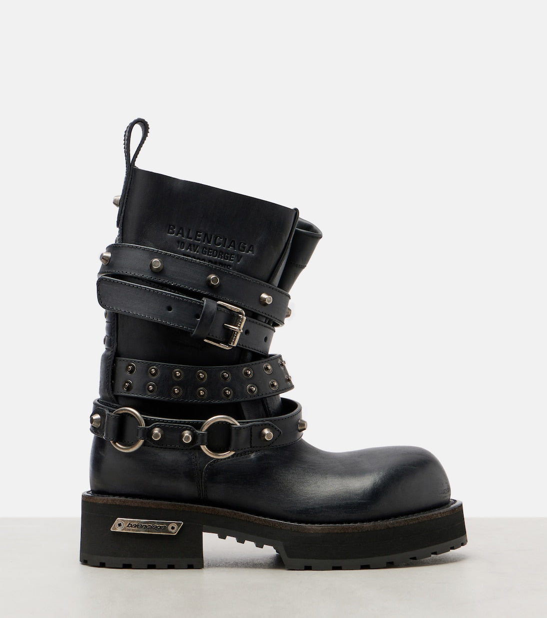 Balenciaga Venom City Leather Biker Boots – Black