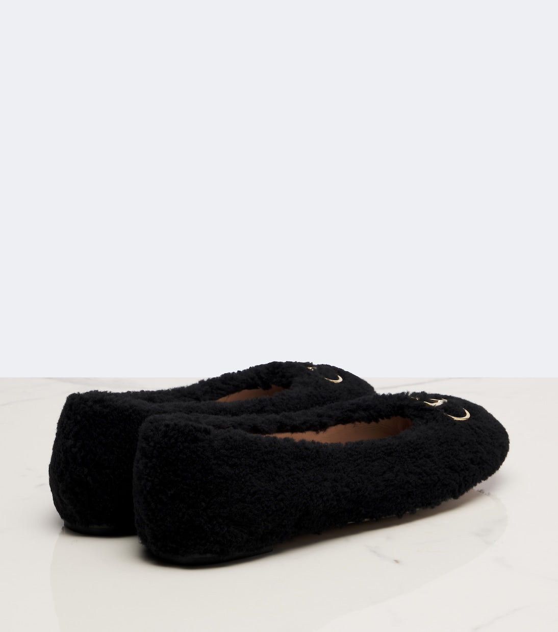 Valentino Garavani VLogo Teddy Ballet Flats – Black