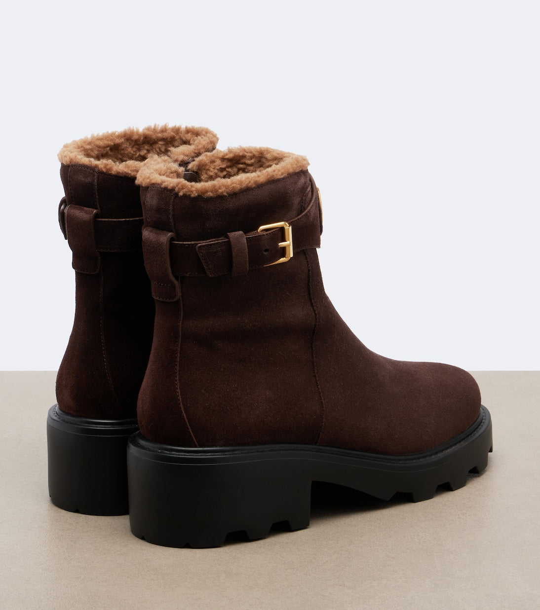 Valentino Garavani VLogo Suede Ankle Boots – Brown